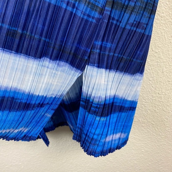 Chico’s Collection Open Front Blue Tie Dye Career Office Long Sleeve Cardigan XL - Picture 6 of 12